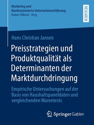 cover image of Preisstrategien und Produktqualität als Determinanten der Marktdurchdringung